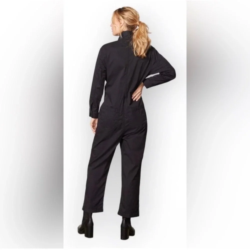 Pistola Black Long Sleeve Zip Front Utility Jumpsuit Boilersuit Women Large